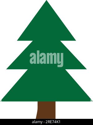 Ein minimalistischer Kiefer-weihnachtsbaum im Vektor Stock Vektor