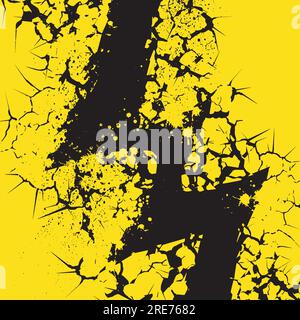 Risse im Epizentrum der schwarzen Linie Stock Vektor