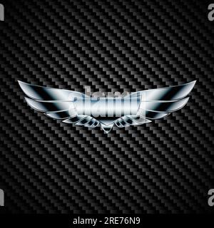 Abstrakte Flügel mit Metall-Carbon-Logo Stock Vektor