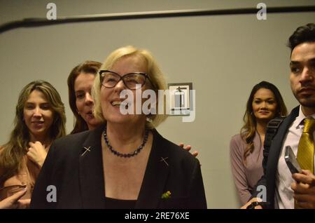 25. Juli 2023, Natal, Rio Grande do Norte, Brasilien: Natal (RN), 07/25/2023 - MINISTRA/STF/ROSA WEBER - auf der Tagesordnung in Rio Grande do Norte, der Präsident des Obersten Bundesgerichtshofs (STF) und des Nationalen Justizrats (CNJ), Ministerin Rosa Weber, besuchte diesen Dienstag (25) das Alcentiary, Die größte im Staat, um den Start der Gefängniseinsatzgruppe in der Hauptstadt Rio Grande do Norte zu formalisieren. (Foto: Jose Aldenir/Thenews2/Zumapress) (Kreditbild: © Jose Aldenir/TheNEWS2 via ZUMA Press Wire) NUR REDAKTIONELLE VERWENDUNG! Nicht für den kommerziellen GEBRAUCH! Stockfoto