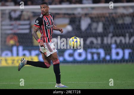 Sao Paulo, Brasilien. 26. Juli 2023. SP - SAO PAULO - 07/25/2023 - COPA DO BRASIL 2023, CORINTHIANS X SAO PAULO - Caio-Spieler von Sao Paulo während eines Spiels gegen Corinthians im Arena Corinthians Stadion für die Copa do Brasil Meisterschaft 2023. Foto: Ettore Chiereguini/AGIF/Sipa USA Guthaben: SIPA USA/Alamy Live News Stockfoto