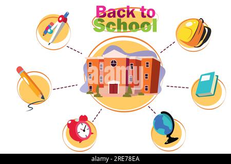 Eine Vektordarstellung des Back-to-School-Konzepts Stock Vektor