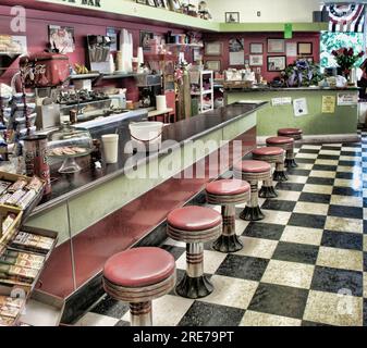 Olive Hill, Kentucky Old-Time-Laden und Soda-Brunnen. Stockfoto