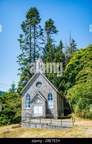 Die römisch-katholische Kirche St. Paul (1878) im Fulford Harbour ist die älteste Kirche auf Salt Spring Island, BC, Kanada. Stockfoto