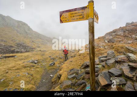 Collado de la Escaleta, Artiga de Lin, Aran Valley, Pyrenäen, Lleida, Katalonien, Spanien, Europa Stockfoto