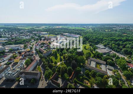 Göggingen aus der Vogelperspektive, einer der südlichen Bezirke Augsburgs Stockfoto