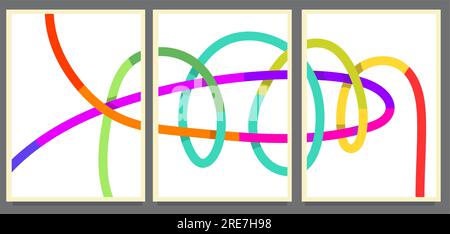 Helle Farben. Farbenfrohe Seillinie abstrakte Malvektordarstellung Stock Vektor