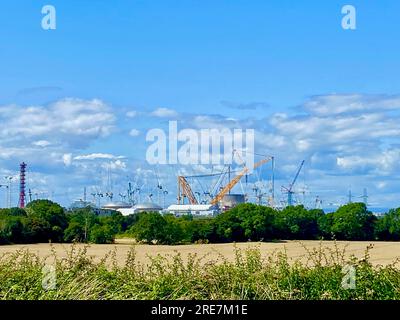 Die riesige Baustelle am kernkraftwerk hinkley Point in Somerset england, Großbritannien Stockfoto