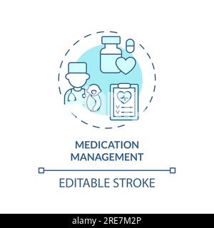 Medikationsmanagement türkisfarbenes Konzeptsymbol Stock Vektor