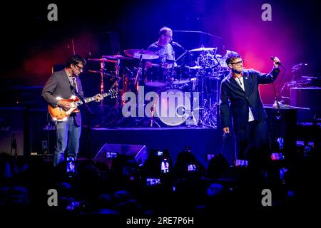 London, Großbritannien: 25.07.23 – Blur tritt beim Eventim Hammersmith Apollo auf, um das Album „The Ballad of Darren“ 2023 zu veröffentlichen Stockfoto