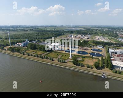 Rotterdam, 9. Juni 2023, Niederlande. Hoogheemraadschap van Delfland, Wasserreinigungsanlage. Stockfoto