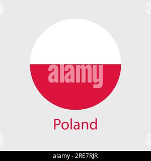 Polens Flaggenvektorsymbole Satz von Illustrationen in Form von Herz, Stern, Kreis und Karte. Stock Vektor