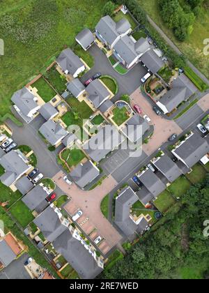 Luftaufnahme von modernen Wohnhäusern in Hereford UK vom Juli 2023 Stockfoto