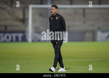 Scunthorpe, Großbritannien. 25. Juli 2023. Liam RoSenior Manager von Hull City während des Vorsaison Freundschaftsspiels Scunthorpe United vs Hull City in Glanford Park, Scunthorpe, Großbritannien, 25. Juli 2023 (Foto von James Heaton/News Images) in Scunthorpe, Großbritannien, am 7./25. Juli 2023. (Foto: James Heaton/News Images/Sipa USA) Guthaben: SIPA USA/Alamy Live News Stockfoto