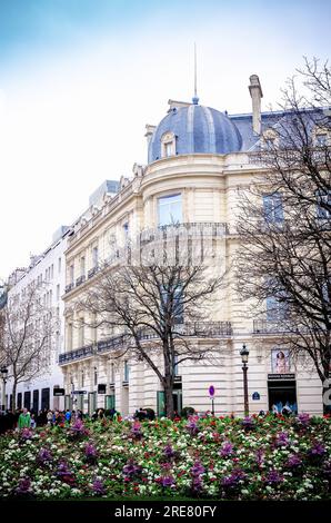 Paris, Frankreich. Blick auf französische Pariser Apartments Stockfoto