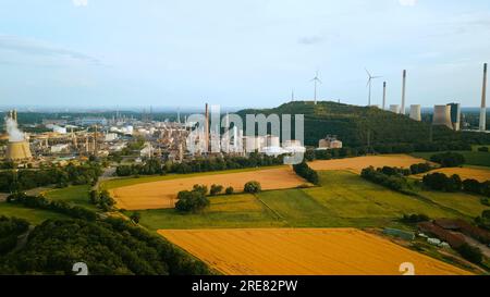 Ölfabrik Gelsenkirchen aus der Vogelperspektive. Stockfoto