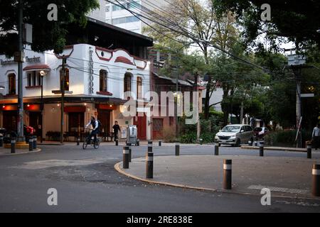 Avenue Amsterdam in der Gegend Hipodromo für Mexiko-Stadt, Mexiko Stockfoto