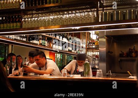 Lardo Restaurant in Mexico City, Mexiko Stockfoto