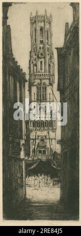 The Belfry of Bruges [belgisches Set: No. 6] 1907 von David Young Cameron Stockfoto