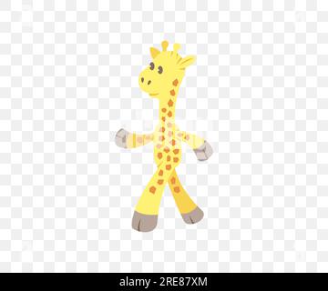 Giraffen-Zeichentrickfigur, Tiere, afrikanische Savanne, Grafikdesign. Natur, Tierwelt, Safari, Zoo, Wildnis und Fauna, Vektordesign Stock Vektor