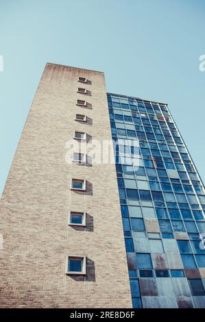 Verfallene Bauarbeiten in der englischen Stadt Norwich. Stockfoto