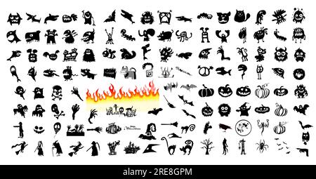 Große Halloween-Elemente. Vektordarstellung Stock Vektor