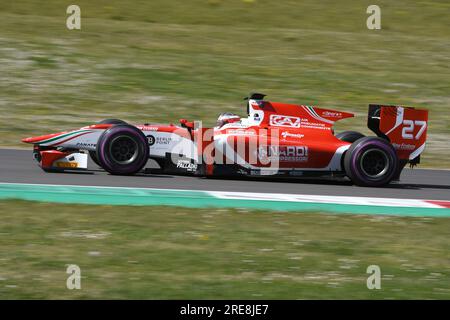 Scarperia, 9. April 2021: GP2 Formel angetrieben von Unknown in Aktion auf dem Mugello Circuit während der BOSS GP Championship Practice. Italien Stockfoto