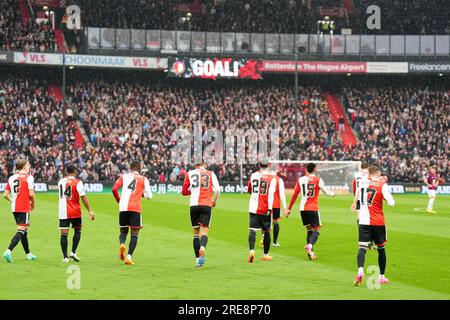 Rotterdam - Marcus Holmgren Pedersen von Feyenoord, Igor Paixao von Feyenoord, Lutsharel Geertruida von Feyenoord, David Hancko von Feyenoord, Santiago Gi Stockfoto