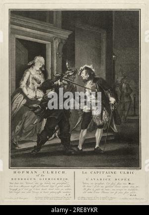 Hopman Ulrich von de bedrogen gierigheid zwischen 1752 und 1761 von Jacobus Houbraken Stockfoto