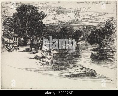 Newcastle Emlyn 1864 von Francis Seymour Haden Stockfoto