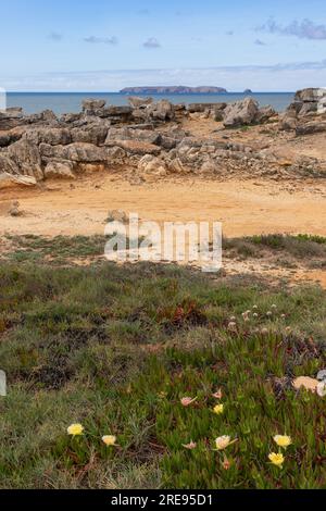 Malerischer Aussichtspunkt am Kap Carvoeiro (Miradouro Cabo Carvoeiro) in Peniche, Portugal Stockfoto