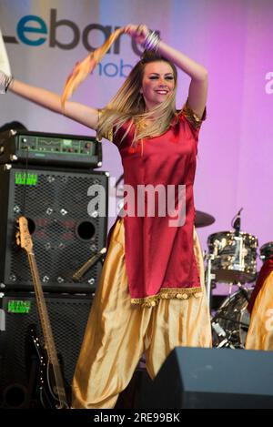 Darsteller auf der Vaisakhi 2014 am Trafalgar Square in London Stockfoto