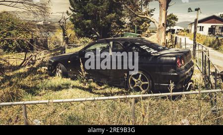 Verlassene Nissan Skyline R34 25GT Turbo Stockfoto