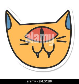 Friedlicher Sticker Vintage leuchtender, groovy Aufdruck 70s Stock Vektor