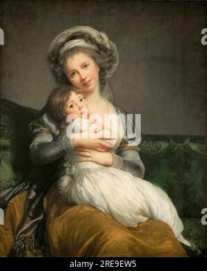 Elisabeth Louise Vigée-Lebrun - Madame Vigée-Lebrun und ihre Tochter Jeanne-Lucie heißen Julie 1786, 105х84 Stockfoto