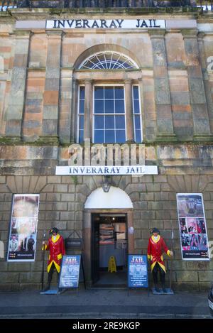 Inveraray historisches Stadtgefängnis und Gerichtsgebäude, Museum, das zeigt, wie die Gefängnisbedingungen waren. Inveraray, Argyll und Bute; Schottland, Großbritannien Stockfoto