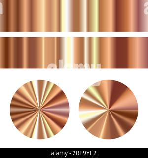 Konische Metallverlaufs-Sammlung goldener Kreise Stock Vektor