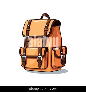 Rucksackvektorsymbol.Cartoon-Vektorsymbol isoliert auf Rucksack mit weißem Hintergrund. Stock Vektor
