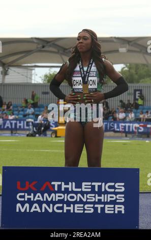 Manchester, England, 8. Juli 2023 Leichtathletik-Meisterschaften in Großbritannien und Probeveranstaltung für die Weltmeisterschaften in Budapest. Cindy SEMBER hat Gold gewonnen die Veranstaltung fand in der Manchester Regional Arena, England ©GED Noonan/Alamy statt Stockfoto