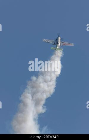 Sukhoi Su-31 auf der Pardubice Air Show 2023 in Pardubice, Tschechische Republik Stockfoto