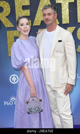 Foto muss gutgeschrieben werden ©Alpha Press 085000 15/06/2023 Katherine Ryan und Ehemann Bobby K Kootstra Greatest Days Premiere in London Stockfoto