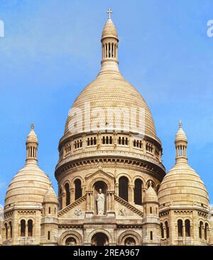 Basilika Sacré-Coeur (Basilique du Sacré Coeur de Montmartre) Paris Nahaufnahme der römisch-katholischen Kirche 18. Arrondissement, Ile-de France, Frankreich, Europa Stockfoto
