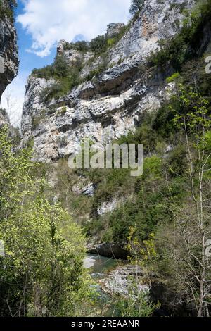 Die Binies-Schlucht, Foz de Binies im Veral-Tal, Huesca, Aragon, Spanien Stockfoto