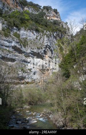Die Binies-Schlucht, Foz de Binies im Veral-Tal, Huesca, Aragon, Spanien Stockfoto