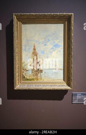 Pecheurs dans une Barque von Felix Ziem im Palaix des Beaux Arts Marseille Frankreich Stockfoto