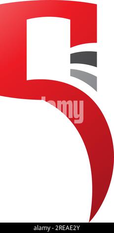 Rotes und schwarzes quadratisches Q-Symbol auf weißem Hintergrund Stock Vektor