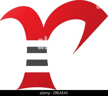Rot-schwarz gestreiftes R-Symbol auf weißem Hintergrund Stock Vektor