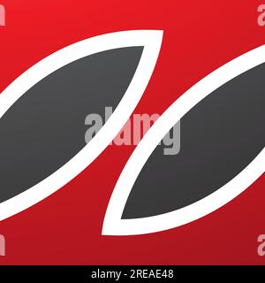 Rotes und schwarzes quadratisches Z-Symbol auf weißem Hintergrund Stock Vektor