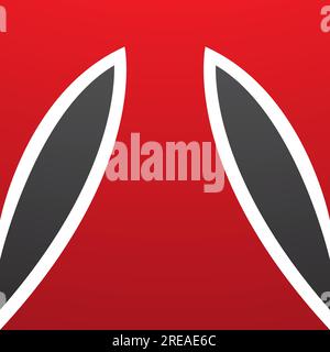 Rotes und schwarzes quadratisches T-Symbol auf weißem Hintergrund Stock Vektor