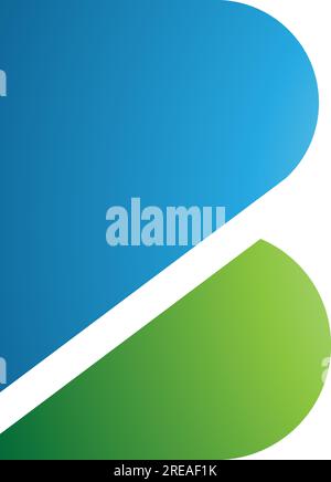 Blaues und grünes Symbol mit fettem Buchstaben B auf weißem Hintergrund Stock Vektor